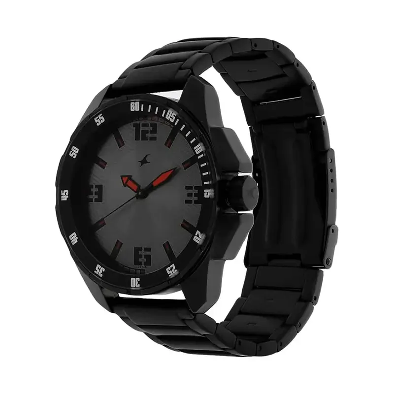 Fastrack Grey Dial Sttractive Black Strap Men's Watch- 3084NM01